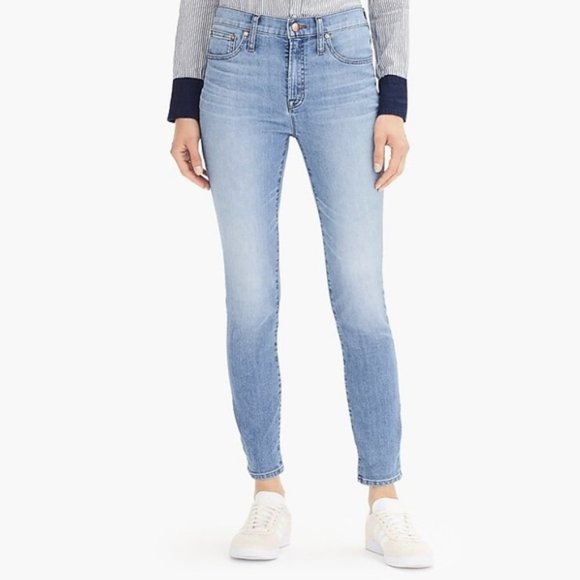 J.CREW 9” High Rise Toothpick Eco Jean Light Indigo Wash {2C10}